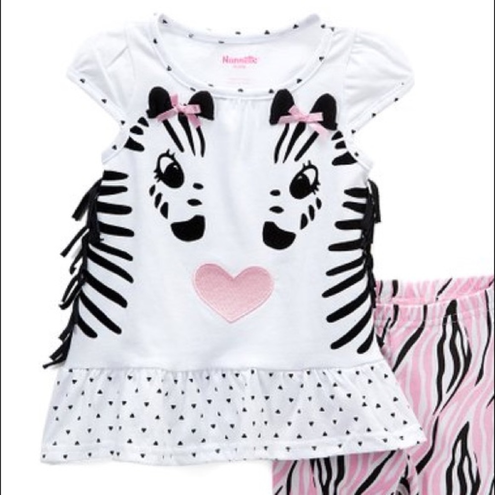 Nannette Zebra Fringe Sleeve Top & Zebra Leggings - Picture 2 of 2